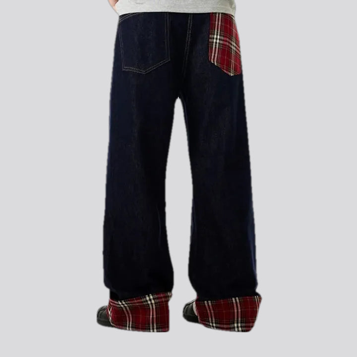 90s style checkerboard slouchy men's jeans