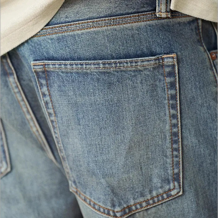 Dark faded street style men's jeans