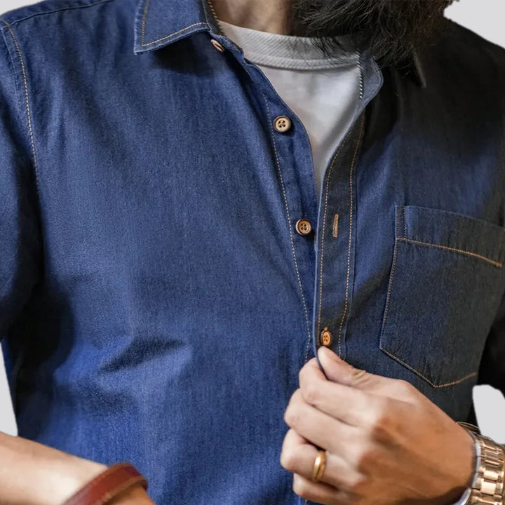 Regular fit casual men's jean shirt