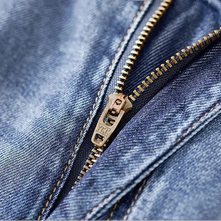 High-rise straight fit faded jeans for ladies