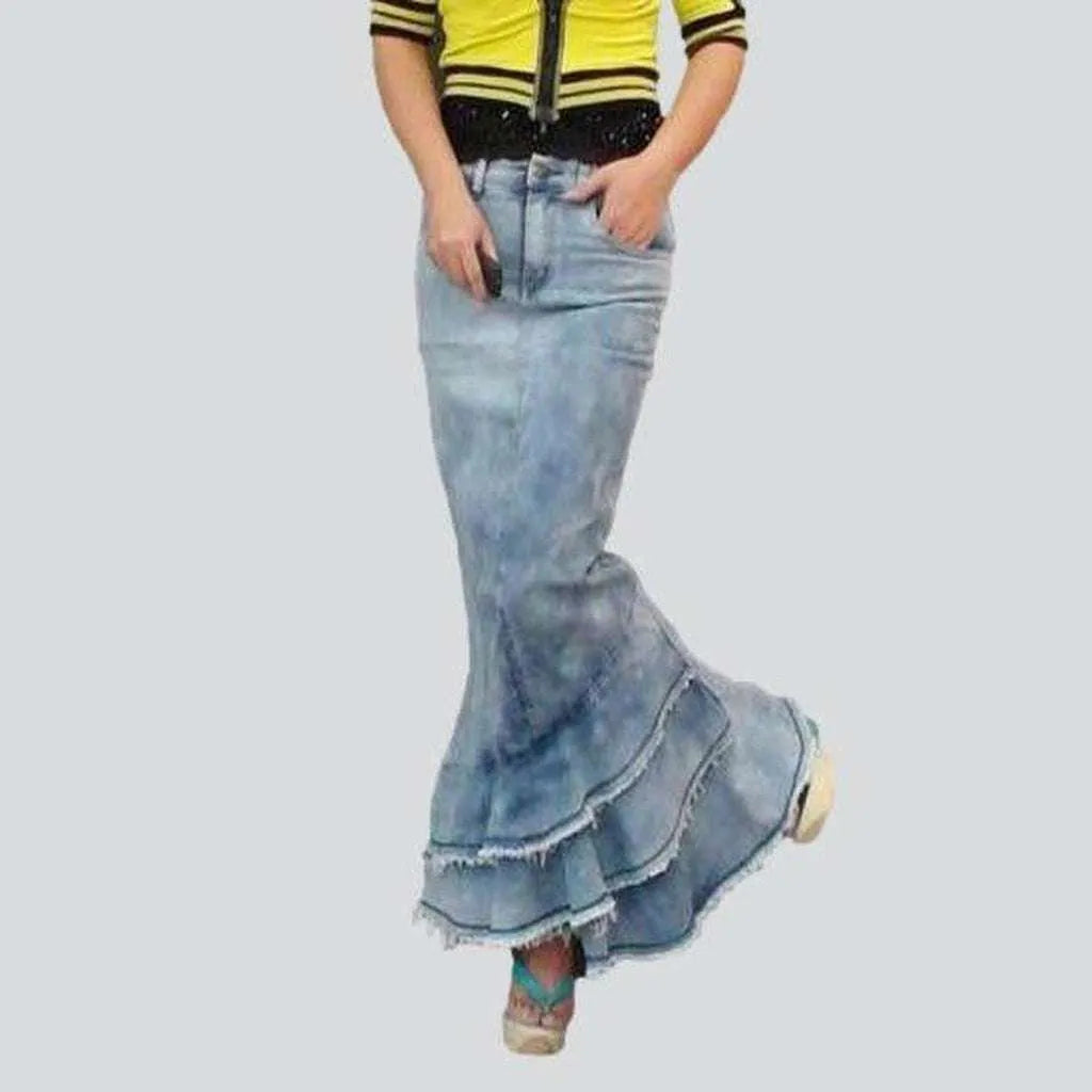 Frills mermaid women's denim skirt | Jeans4you.shop